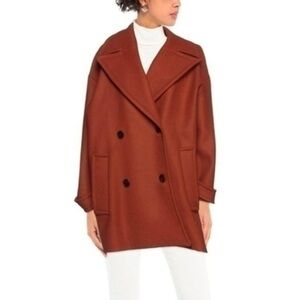 SLY010 Brick Red Pea Coat Size 8